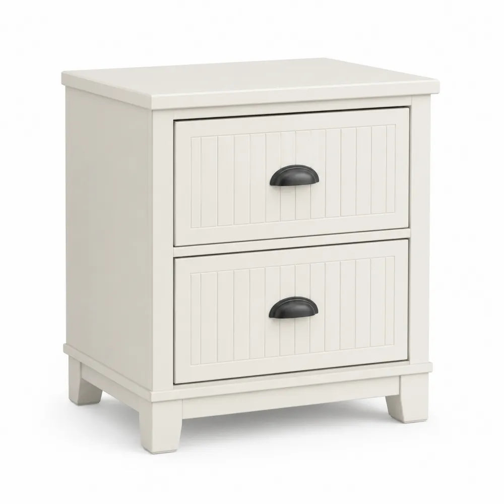 Szafka nocna z 2 szufladami MDF Biała