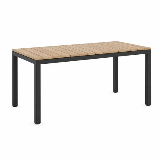 Stół prostokątny z drewna teak i aluminium 200x90x75 cm