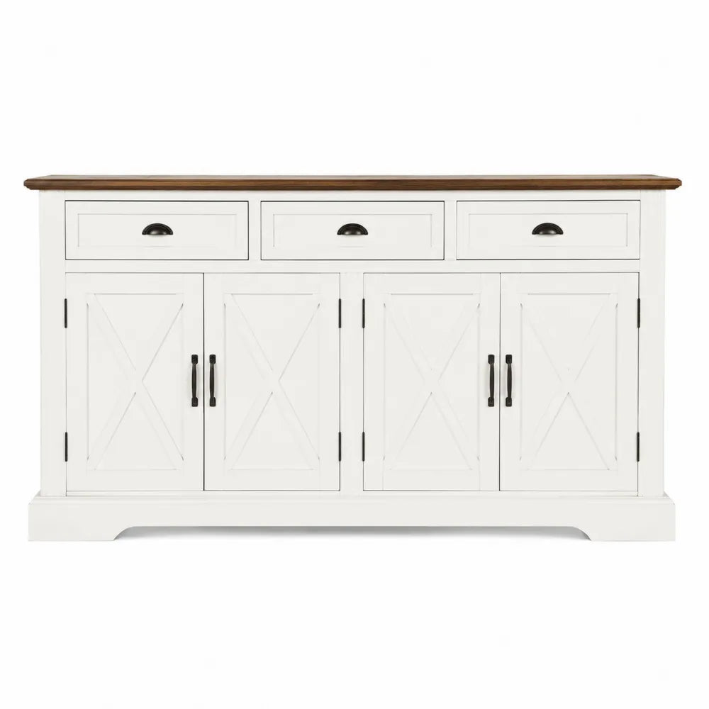 Kredens z drewna sosnowego z szufladami i drzwiami 145x85x40 cm