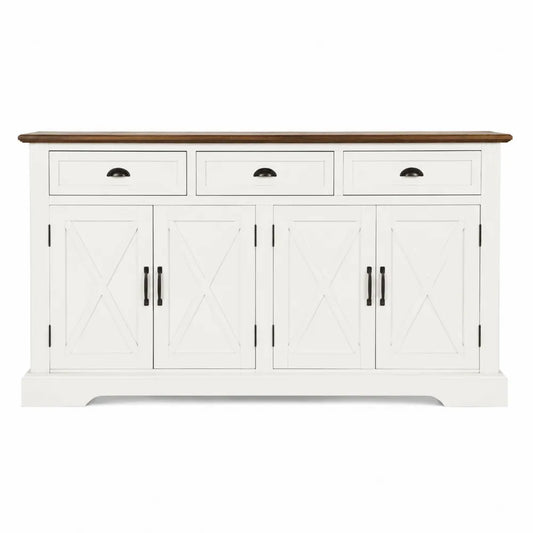 Kredens z drewna sosnowego z szufladami i drzwiami 145x85x40 cm