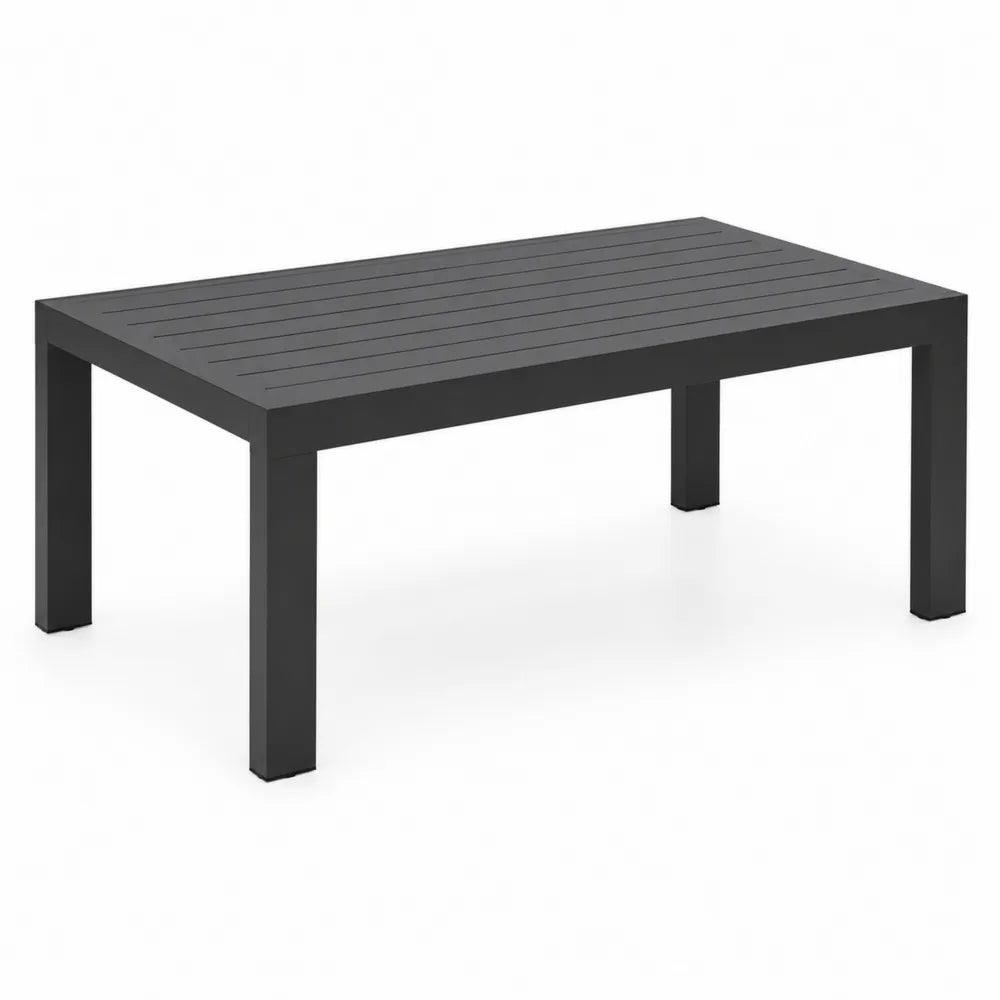 Stół ogrodowy prostokątny metalowy czarny 150x90x75 cm