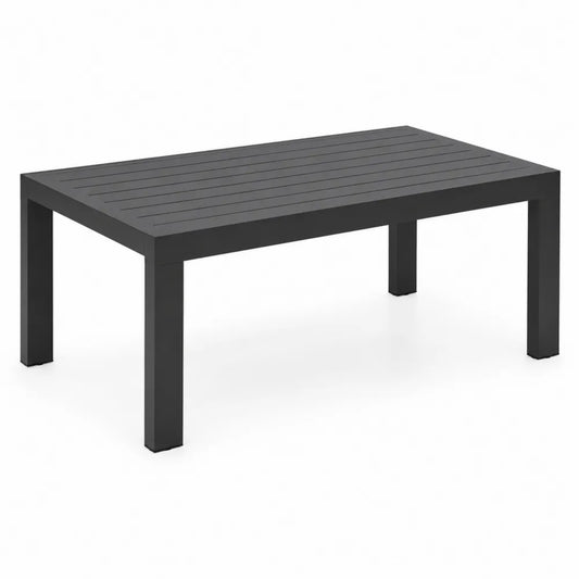 Stół ogrodowy prostokątny metalowy czarny 150x90x75 cm