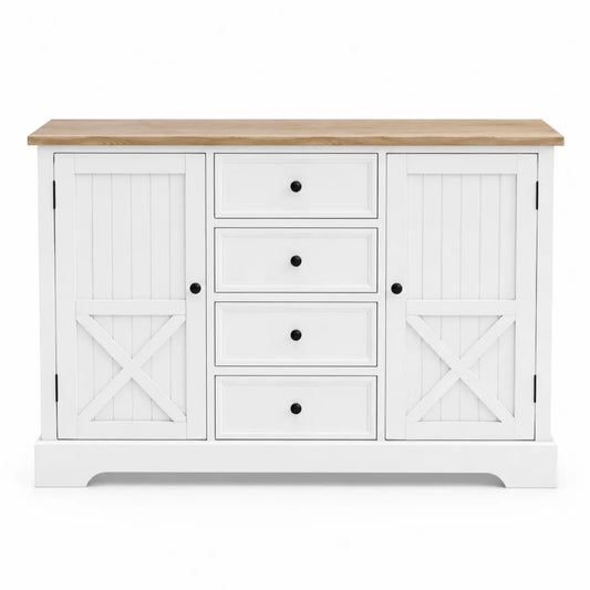 Komoda MDF z Drewna i 4 Szufladami 120x40x80 cm